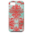 GC Vintage Turquoise Red Damask Case Mate