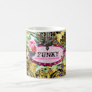 GC Whimsical Vintage Pink Bee Coffee Mug