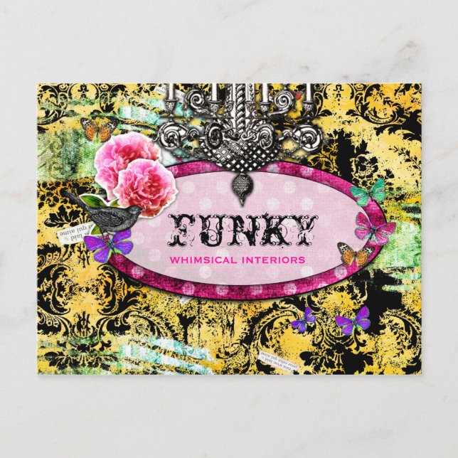 GC | Whimsical Vintage Pink Bee Postcard (Front)