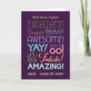 GCSE Exam Success Congratulations Personalised Card
