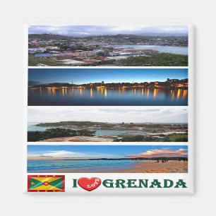 GD - Grenada - I Love - Collage Magnet