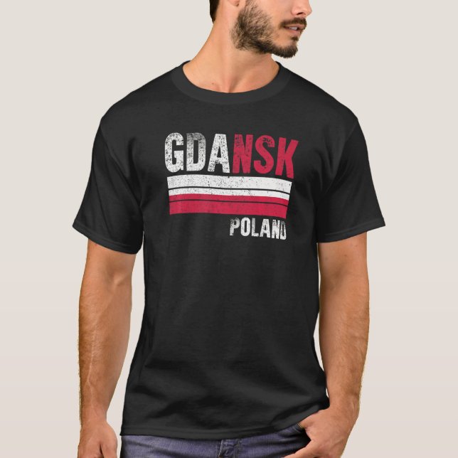 Gdansk Poland Flag Polish Mens Womens Kids T-Shirt (Front)