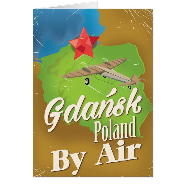 Gdańsk Poland vintage flight poster (Front)