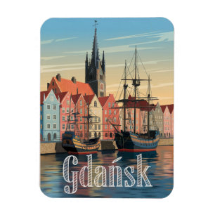 Gdansk Poland vintage Magnet