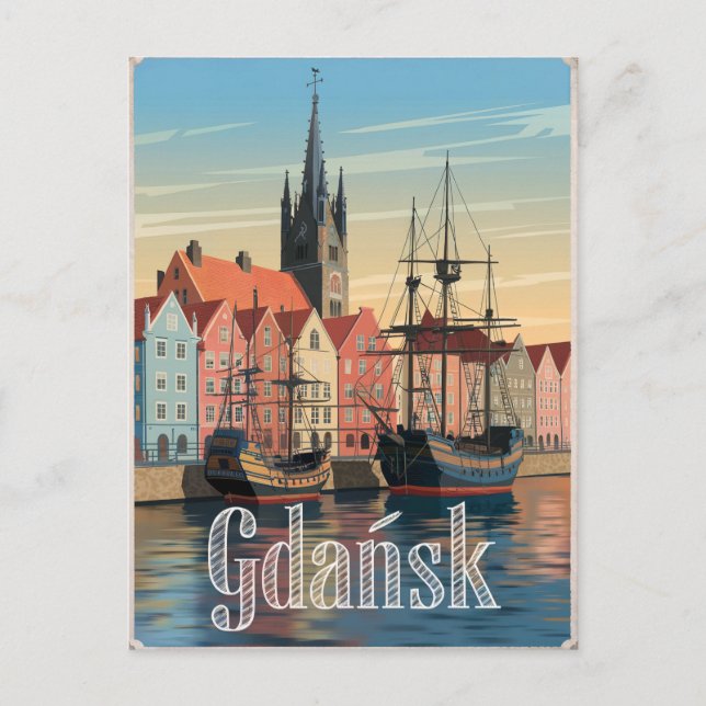 Gdansk Poland vintage  Postcard (Front)