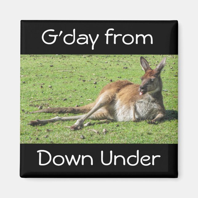 G'day from Down Under Kangaroo Magnet (Front)