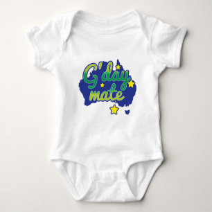G'DAY Mate Australian Greeting hello Baby Bodysuit