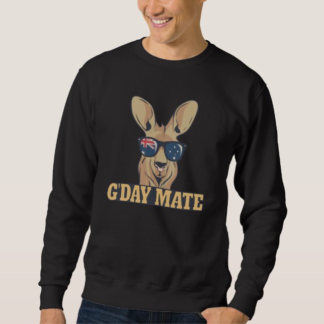 G'Day Mate Kangaroo Aussie Australia Roo G'Day Mat Sweatshirt (Front)