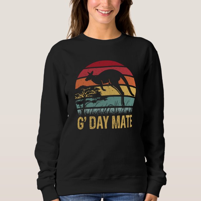 G'Day Mate Kangaroo Aussie Australia Roo G'Day Mat Sweatshirt (Front)