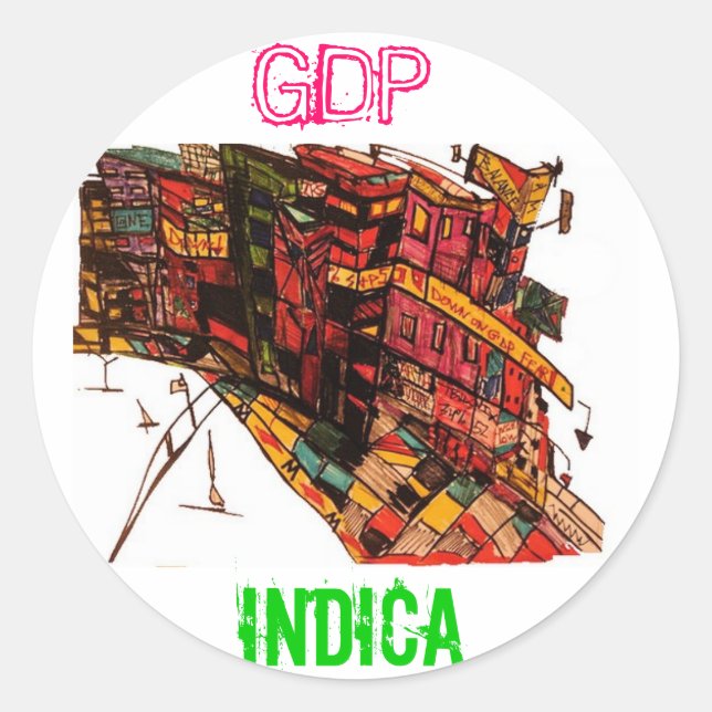 GDP INDICA CLASSIC ROUND STICKER (Front)
