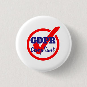 GDPR Compliant General Data Protection Regulation 3 Cm Round Badge