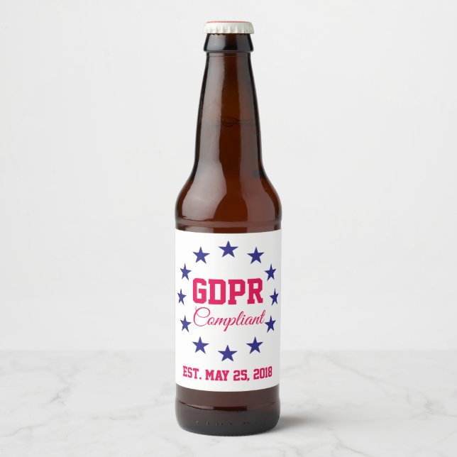 GDPR Compliant General Data Protection Regulation Beer Bottle Label (Front)