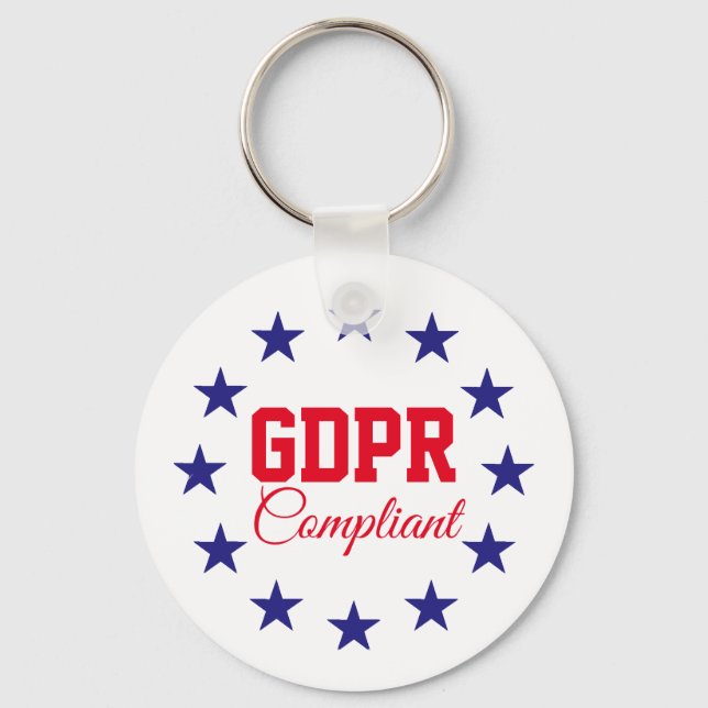 GDPR Compliant General Data Protection Regulation Key Ring (Front)
