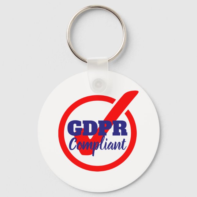 GDPR Compliant General Data Protection Regulation Key Ring (Front)