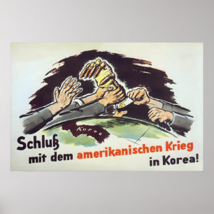 GDR Propaganda Poster Stop American War in Korea