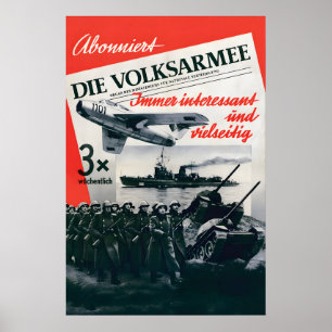 GDR Propaganda Poster The People's Army Vintage