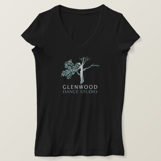 GDS V-Neck T-Shirt (white logo) (Design Front)