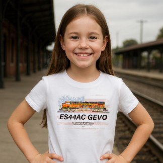 GE ES44AC GEVO Locomotive and American flag T-Shirt