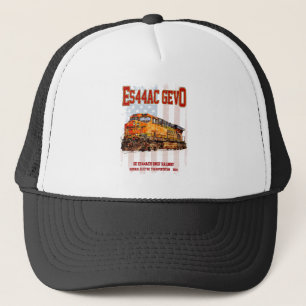 GE ES44AC GEVO Locomotive and American flag Trucker Hat