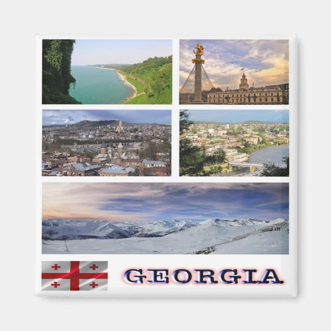 GE - Georgia - Collage Mosaic Magnet (Front)