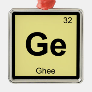 Ge - Ghee Butter Chemistry Periodic Table Symbol Metal Tree Decoration