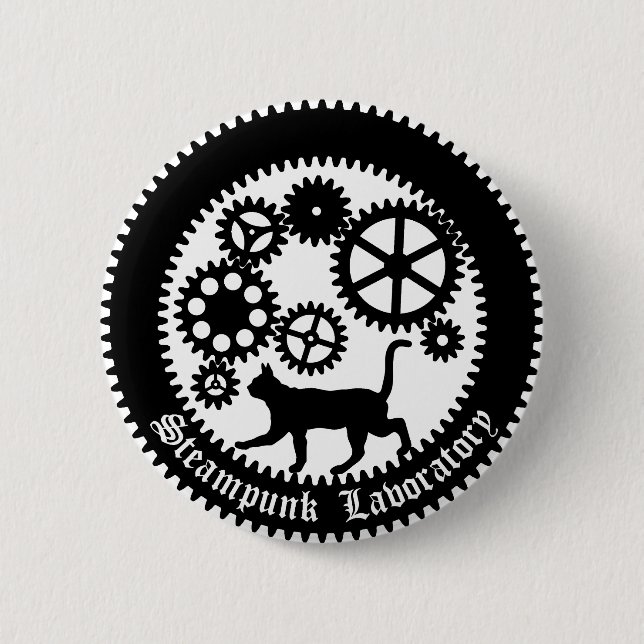 Gear Cat 6 Cm Round Badge (Front)