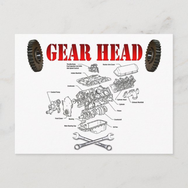 GEAR HEAD POSTCARD (Front)