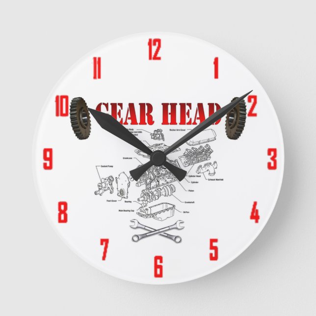 GEAR HEAD ROUND CLOCK (Front)