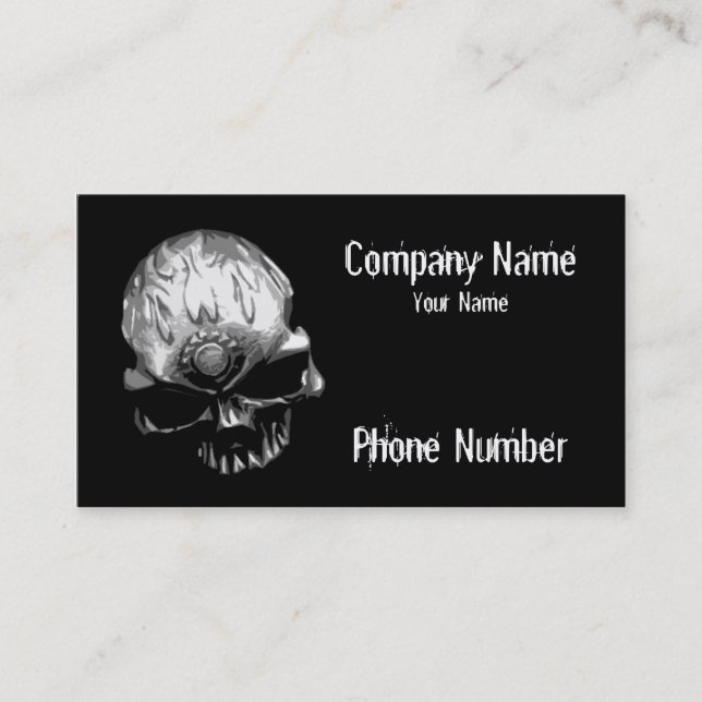 Gear Head Skull Business Card (Front)