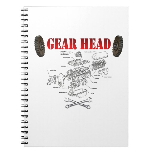 GEAR HEAD SPIRAL NOTEBOOK (Front)