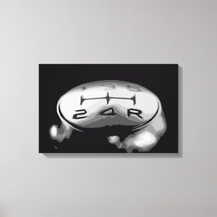 Gear Knob of a Luxury Sports Car Simple Design Canvas Print