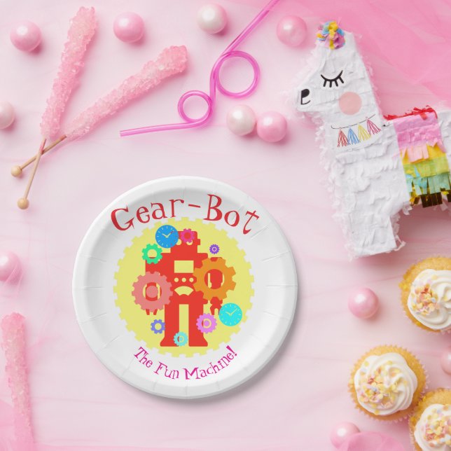 Gear Robot Paper Plate (Party)