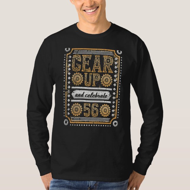 Gear Up And Celebrate 56th Birthday Steampunk Prem T-Shirt (Front)