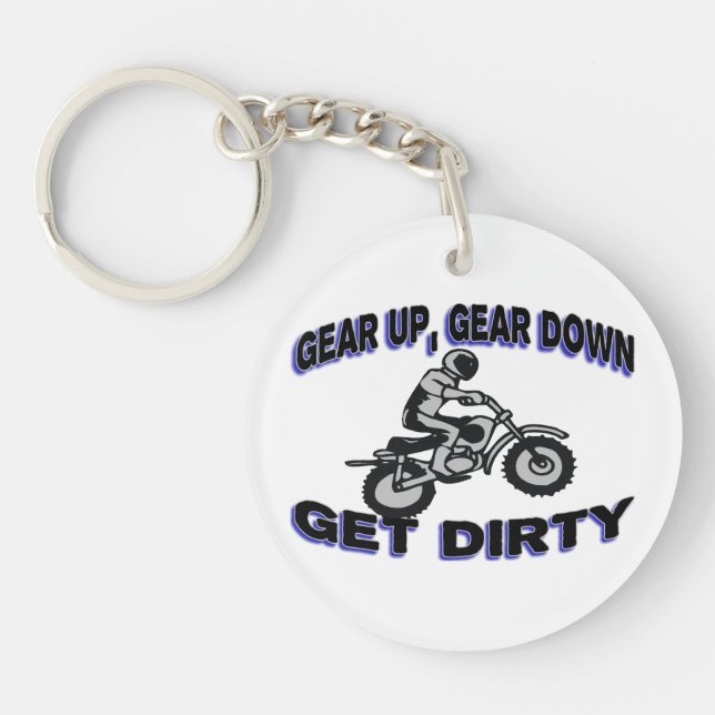 Gear Up Get Dirty Motocross Key Ring (Front)