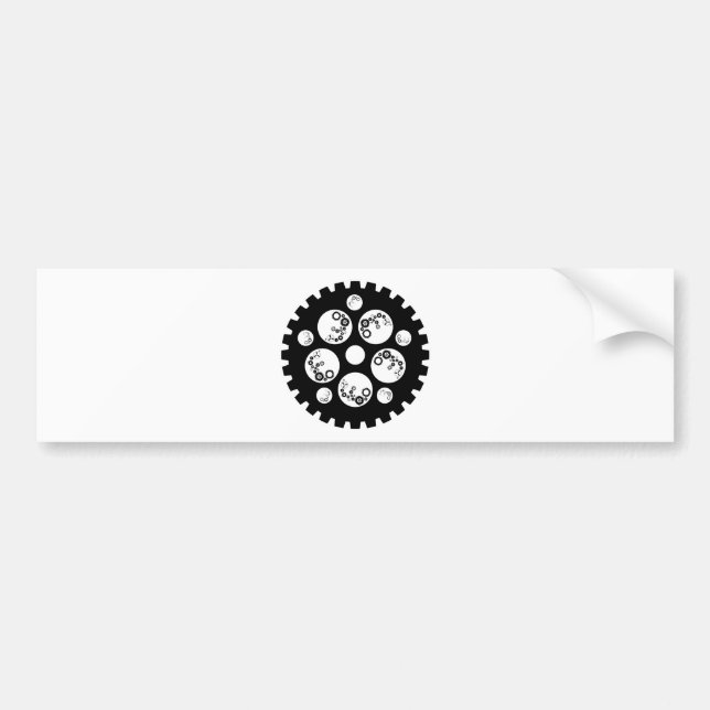 Gear Worx Black and White Bumper Sticker (Front)