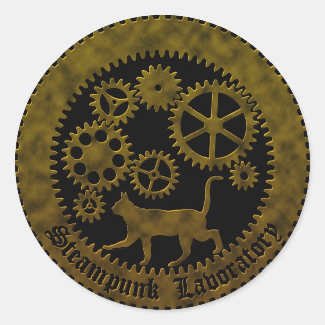 gearcat2 classic round sticker (Front)