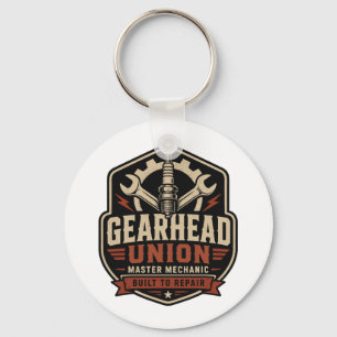 Gearhead Union Mechanic Front & Back Men's T-Shirt Key Ring