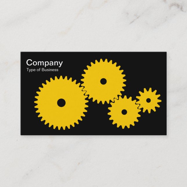Gears - Amber on Black Business Card (Front)