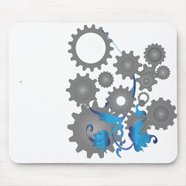 Gears and flowers mouse pad (Front)
