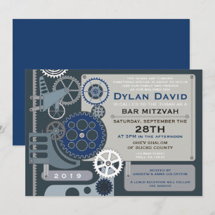 GEARS Bar Bat Mitzvah Invitation