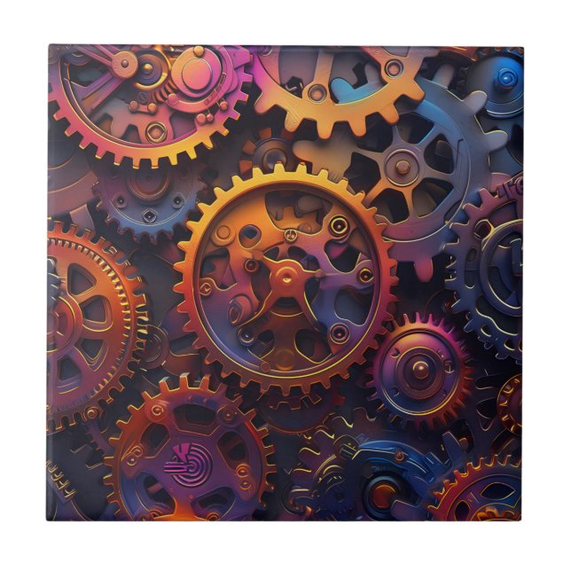 Gears Ceramic Tile (Front)