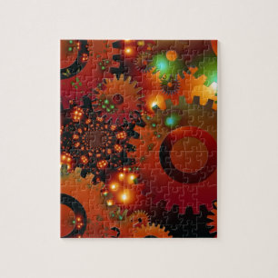 Gears Clock Office Design Digital Art Destiny Jigsaw Puzzle