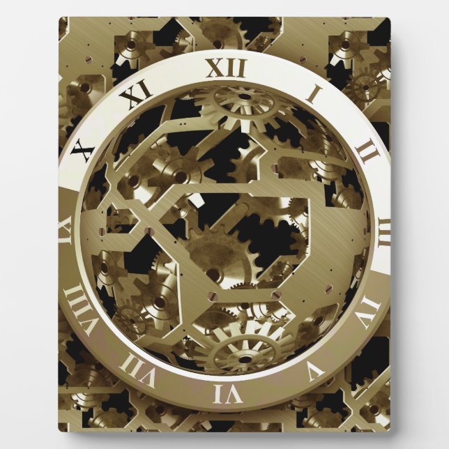 Gears Clock Office Design Digital Art Destiny Plaque (Front)