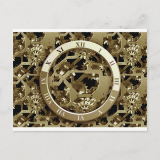 Gears Clock Office Design Digital Art Destiny Postcard