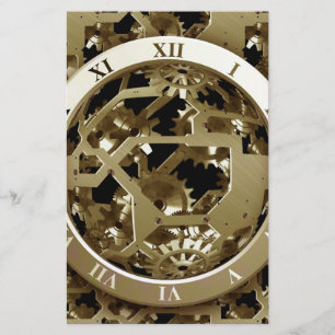 Gears Clock Office Design Digital Art Destiny Stationery