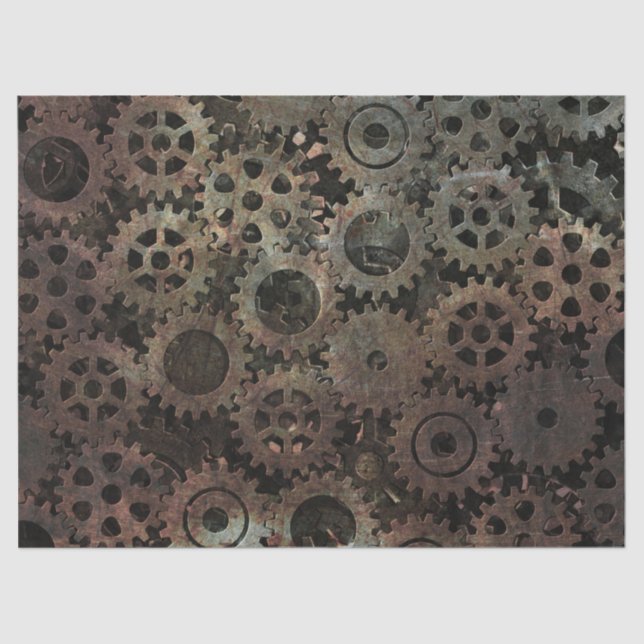 Gears Decoupage Tissue Paper (Front)