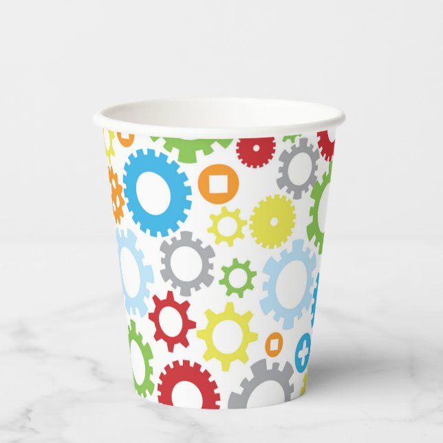 Gears Design | Nuts and Bolts Paper Cup (Front)