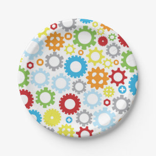 Gears Design Paper Plates Nuts and Bolts Robot