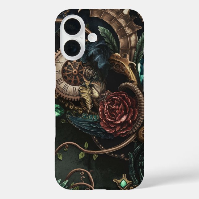 Gears, Florals, and Fantasy Fusion Case-Mate iPhone Case (Back)