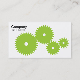 Gears - Martian Green on White Business Card